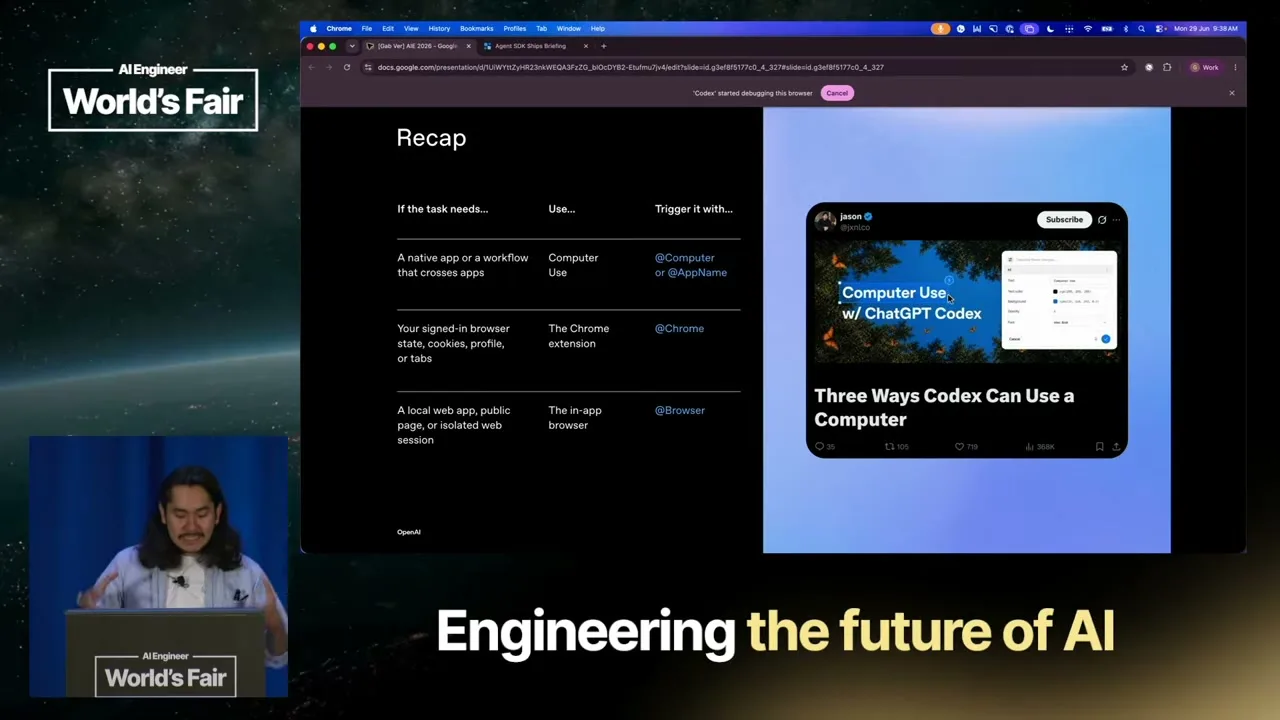 Selected presentation frame from Cooking with Codex — Charlie Guo & Gabriel Chua, OpenAI at 1617 seconds