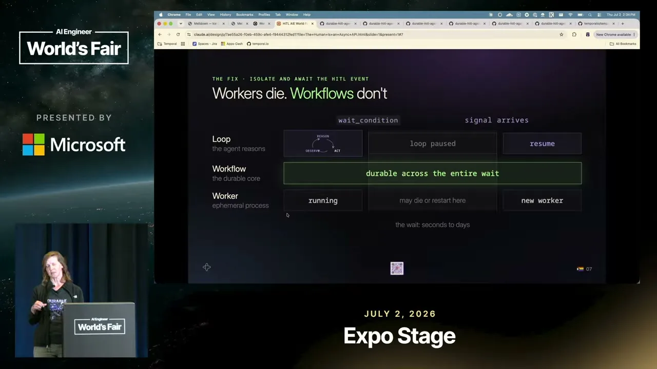 Selected presentation frame from The Human Is an Async API — Melanie Warrick, Temporal at 502 seconds