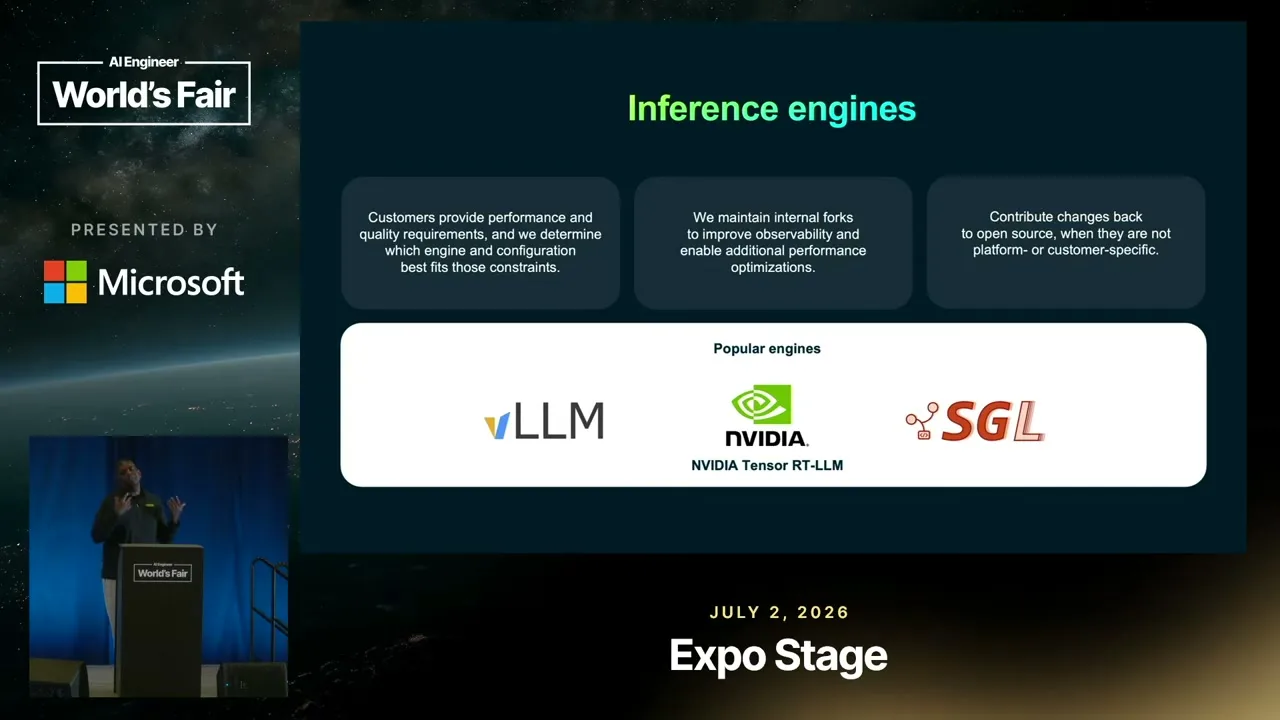 Selected presentation frame from What Makes Open Models Fast in Production — Sujee Maniyam, Nebius at 774 seconds