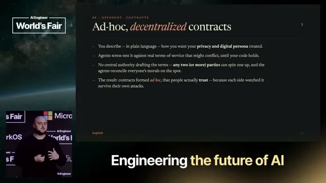 Selected presentation frame from Loophole: Adversarial Agents To Stress Test Your Morality — Brendan Rappazzo, Morgan Stanley at 587 seconds