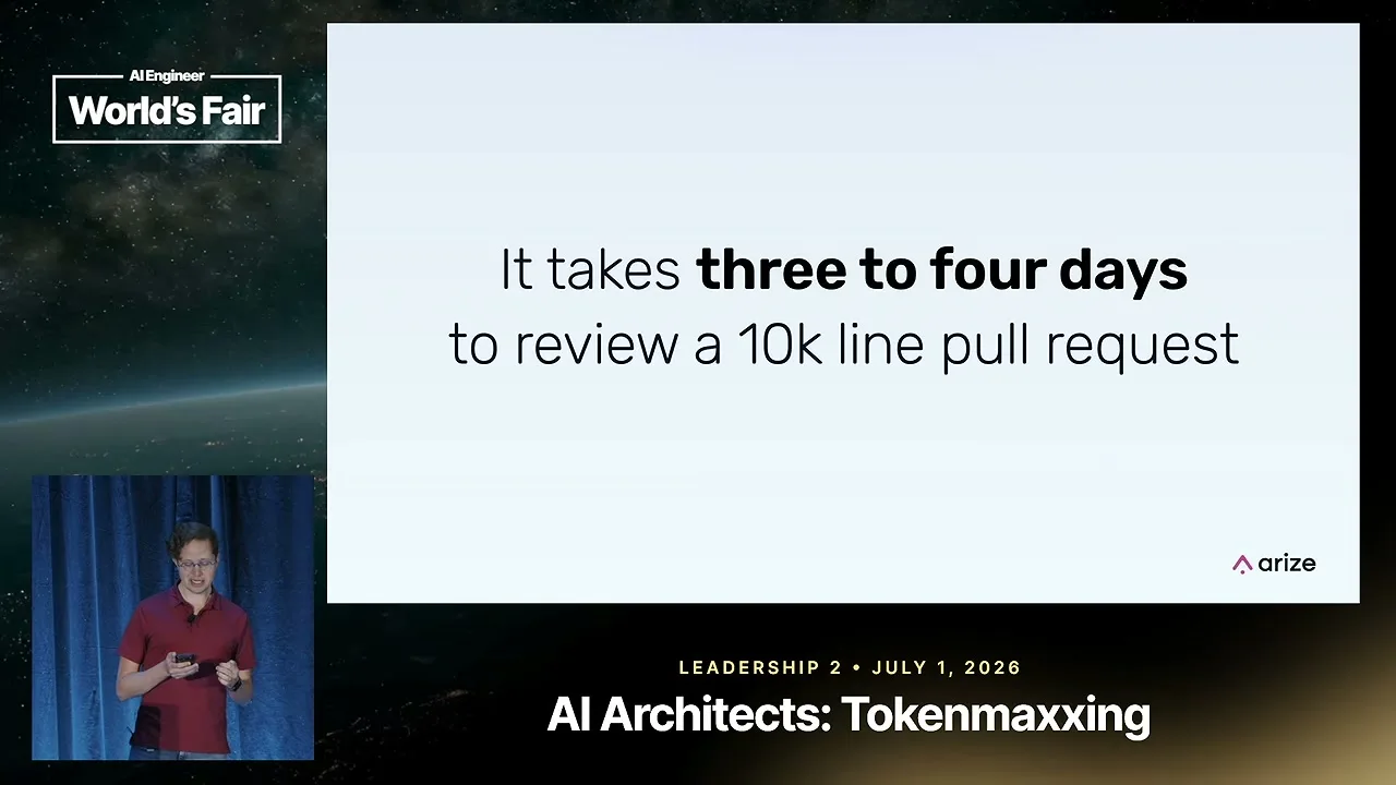 Selected presentation frame from The Death of the Code Review: What the Data Actually Says — Laurie Voss, Arize AI at 253 seconds