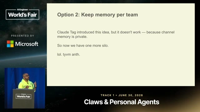 Supports the second rejected approach: per-team or per-channel automatic memory remains another silo.