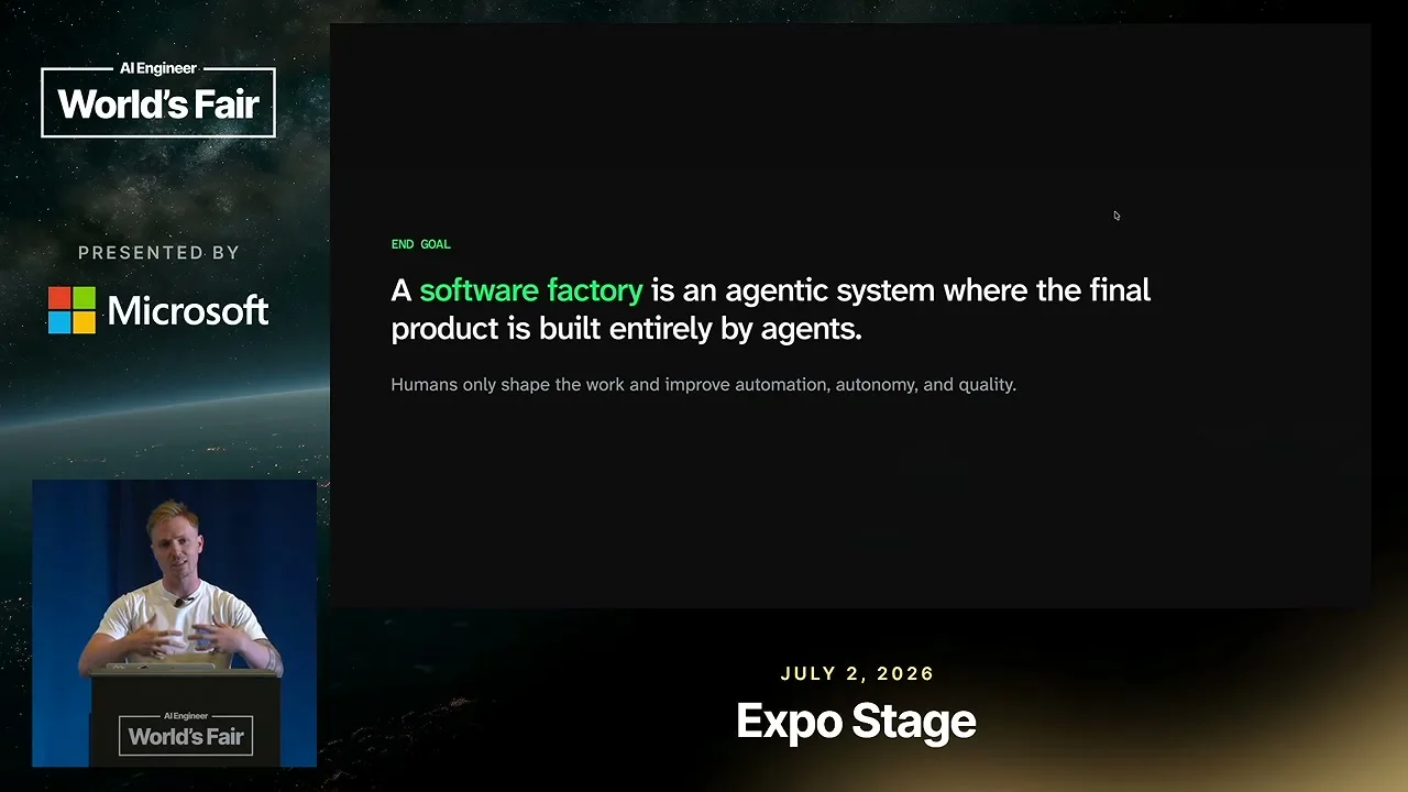 Selected presentation frame from Harness Engineering: How to Build a Software Factory — Dru Knox, Tessl at 175 seconds