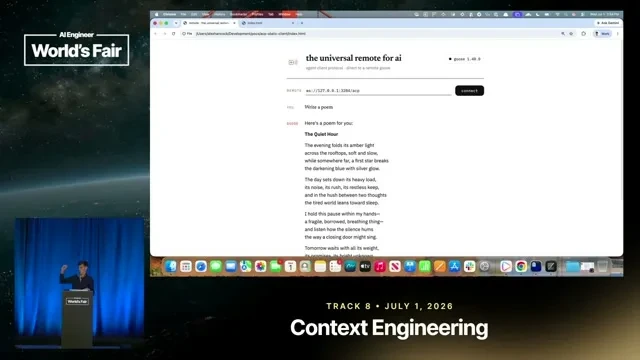 Selected presentation frame from ACP: The Universal Remote Control for AI Agents — Alex Hancock, Block at 546 seconds