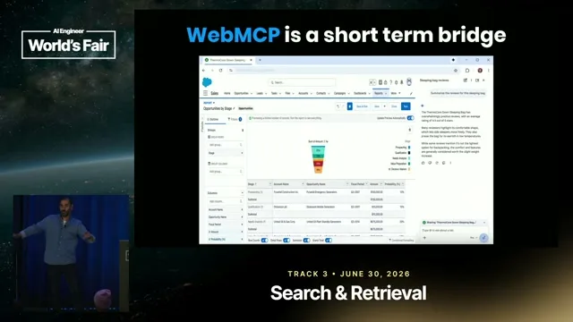 Selected presentation frame from Rebuilding the web for agents — Liad Yosef, MCP Apps at 491 seconds