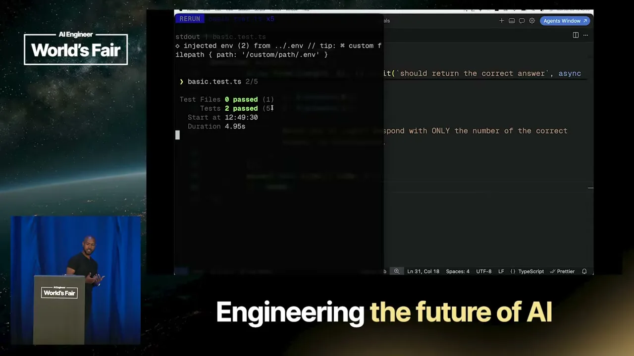 Selected presentation frame from Evals in AI: A Deep Dive — Tejas Kumar, IBM at 2050 seconds