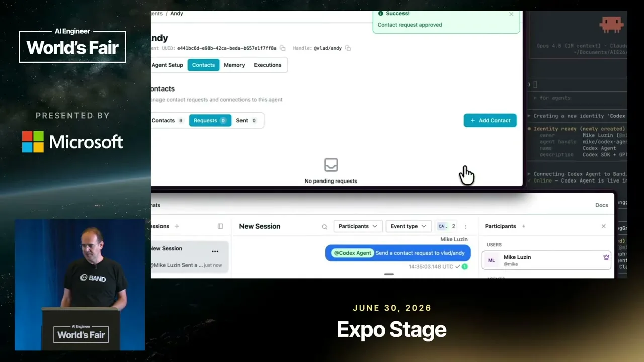 Selected presentation frame from Why Your AI Agents Can't Talk to Each Other (Yet) — Vlad Luzin, BAND at 792 seconds