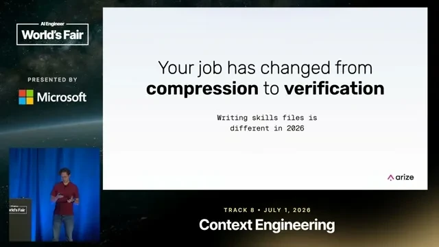 Selected presentation frame from How long can your skills be before your agent forgets what you told it? — Laurie Voss, Arize AI at 1268 seconds