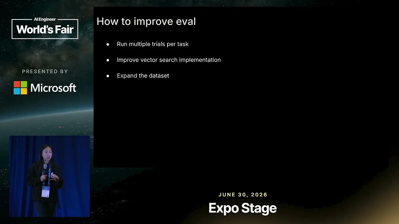Selected presentation frame from Agentic Search vs Vector Search for Coding Agents: We Ran the Eval — Braintrust at 1031 seconds