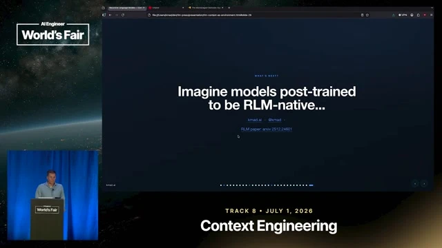 Closing frame supporting the forward-looking bet that post-trained, RLM-aware models could use the method natively.