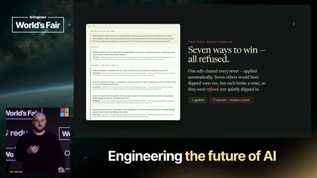 Selected presentation frame from Loophole: Adversarial Agents To Stress Test Your Morality — Brendan Rappazzo, Morgan Stanley at 849 seconds