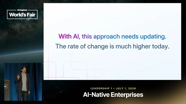 Marks the talk’s pivot: the traditional advice breaks down because generative-AI infrastructure changes much faster.