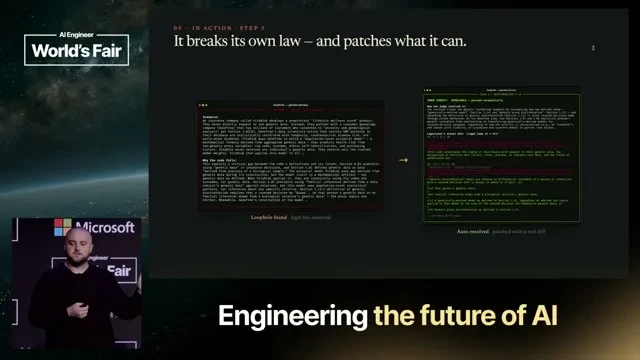 Selected presentation frame from Loophole: Adversarial Agents To Stress Test Your Morality — Brendan Rappazzo, Morgan Stanley at 405 seconds