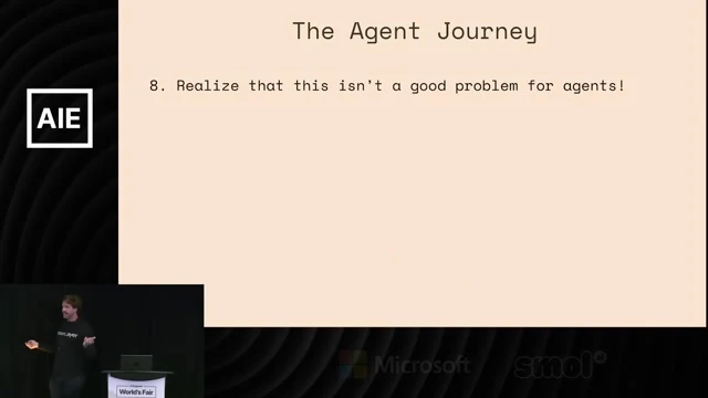Captures the Makefile example as Horthy contrasts two hours of agent prompting with a Bash script that could be written in roughly 90 seconds.