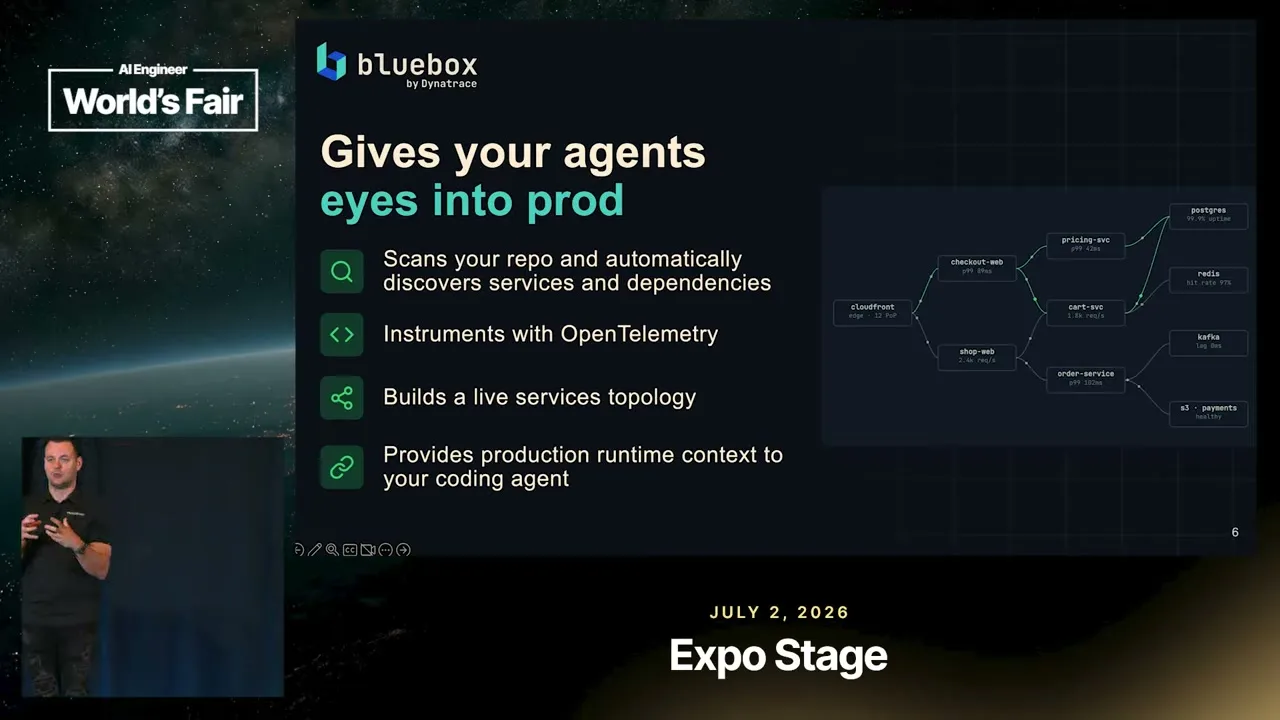 Selected presentation frame from Your AI Agent Has No Nervous System — Matt Gibiec, Dynatrace at 519 seconds