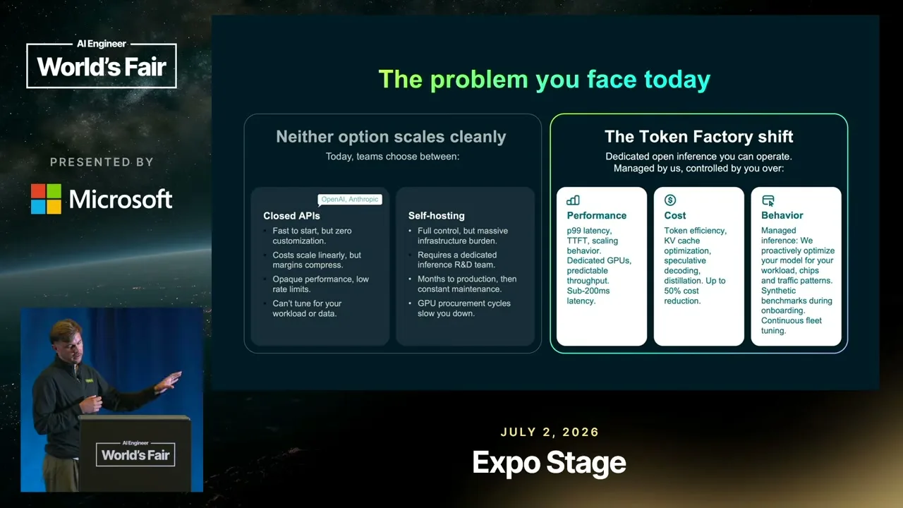 Selected presentation frame from What Makes Open Models Fast in Production — Sujee Maniyam, Nebius at 211 seconds