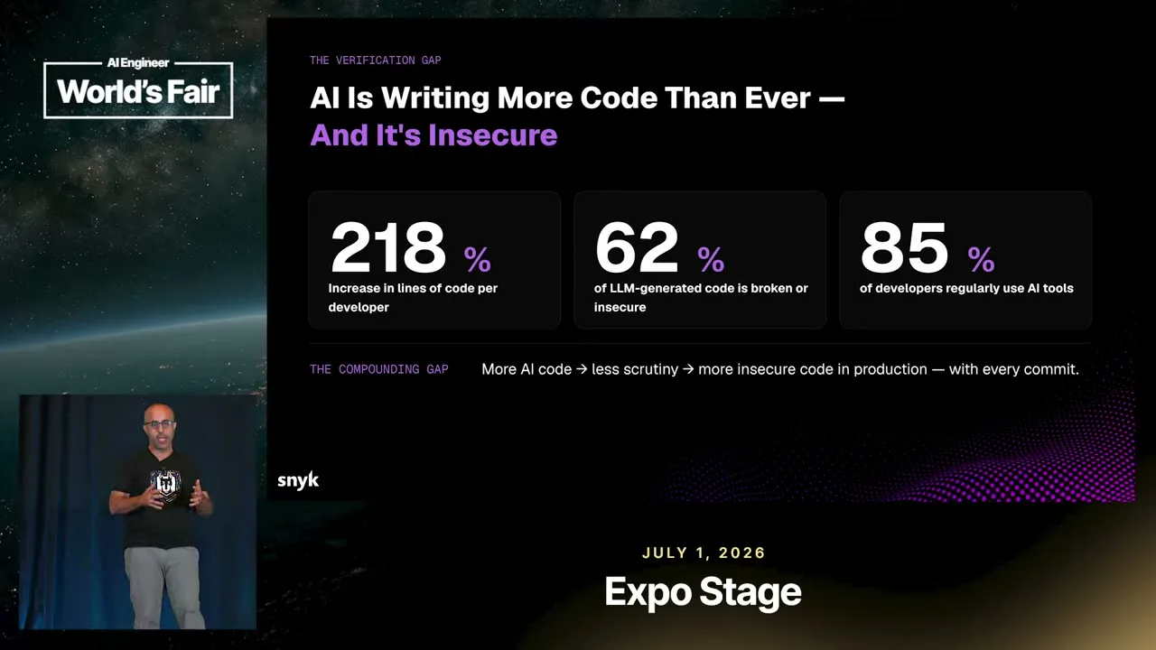 Selected presentation frame from AI Hackers Are Faster Than Your Pen Test — Eli Cohen, Snyk at 133 seconds